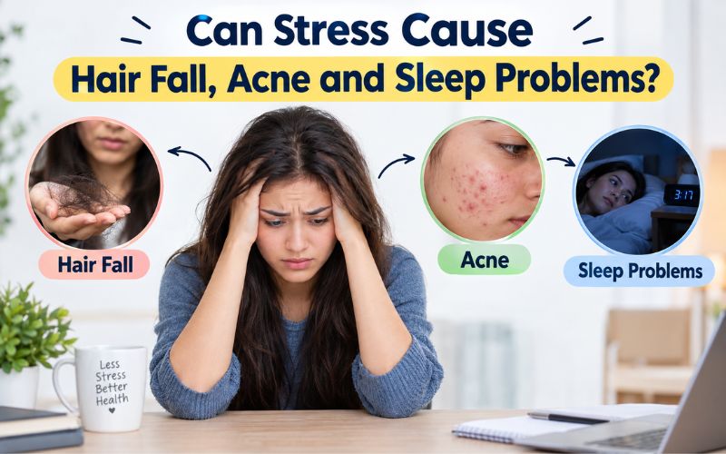 Can Stress Cause Hair Fall, Acne and Sleep Problems?