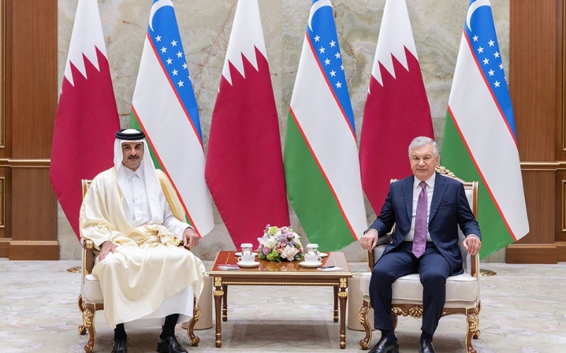 Qatar’s Amir Meets Uzbekistan President to Discuss Bilateral Ties