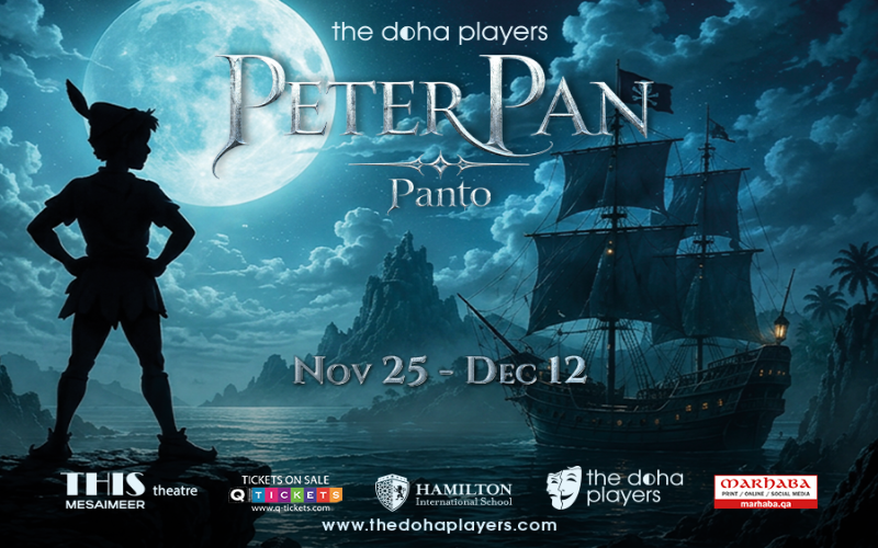 Peter Pan Doha tickets, Peter Pan Panto Qatar, Doha Players Peter Pan, Qatar family events 2026, Doha theatre, kids events Qatar