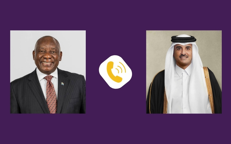Qatar’s Amir Discusses Regional Developments with South African President
