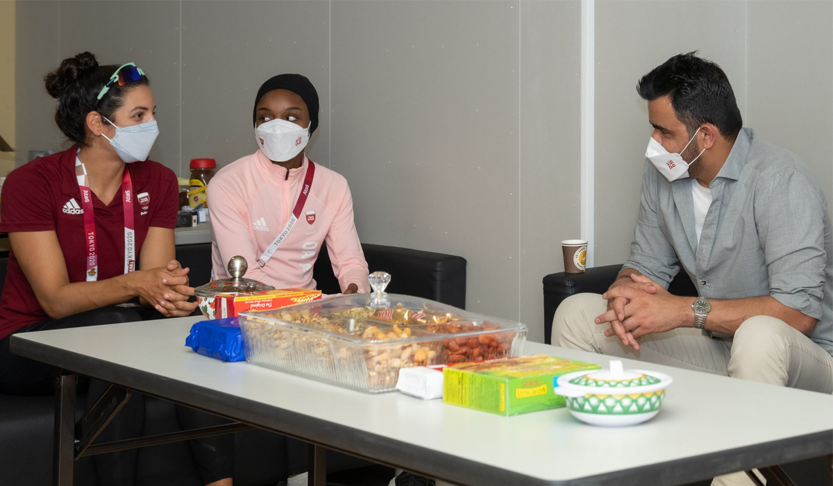 Sheikh Joaan Visits Qatari Delegation of Tokyo 2020 Olympics
