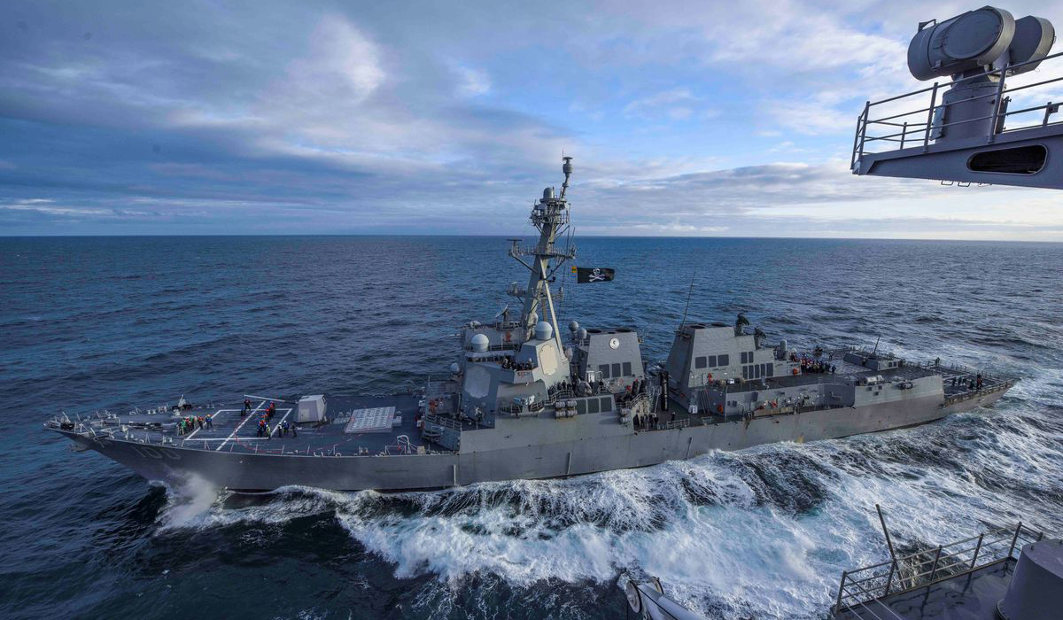 U.S. warship transits Taiwan Strait after Chinese assault drills