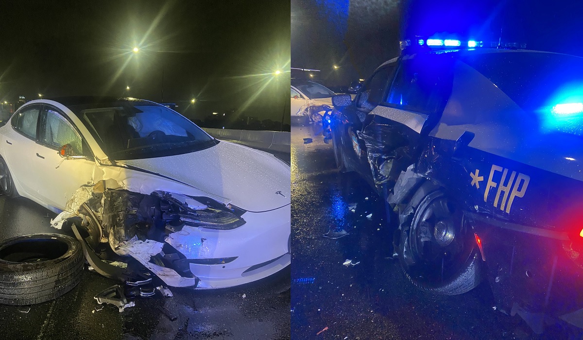 Another Tesla reportedly using Autopilot hits a parked police car