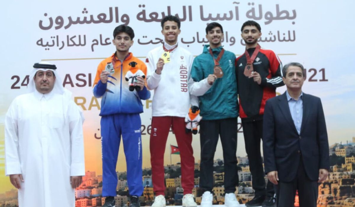 Qatar's Abdulrahman Moustafa wins gold at the Asian Karate Championships in Jordan